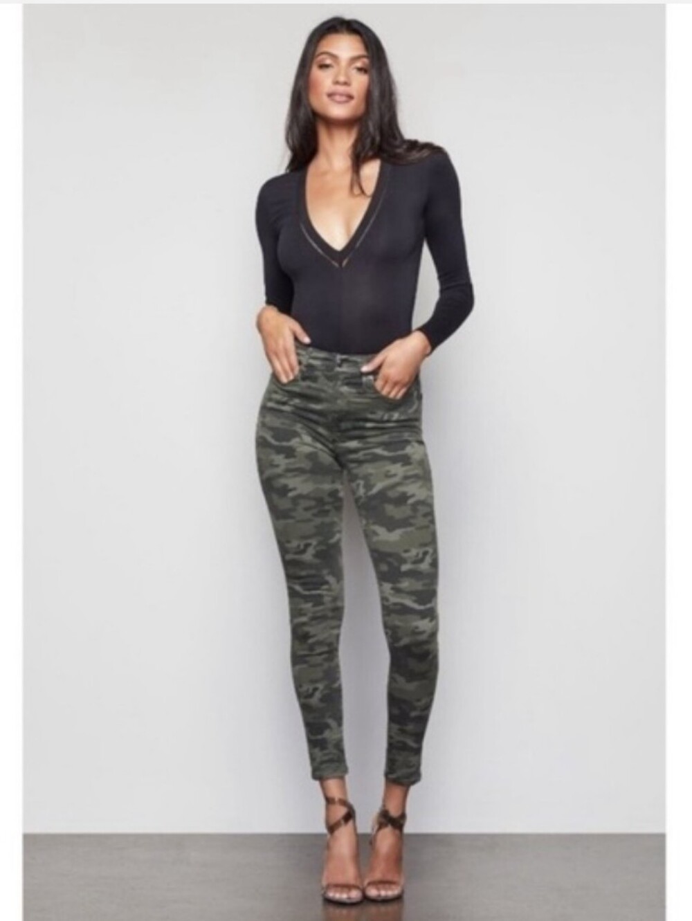 Good American Good Waist Camo Skinny Jeans